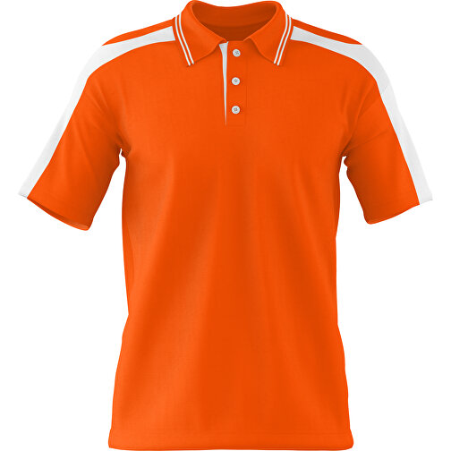 Poloshirt Individuell Gestaltbar , orange / weiß, 200gsm Poly / Cotton Pique, 2XL, 79,00cm x 63,00cm (Höhe x Breite), Bild 1