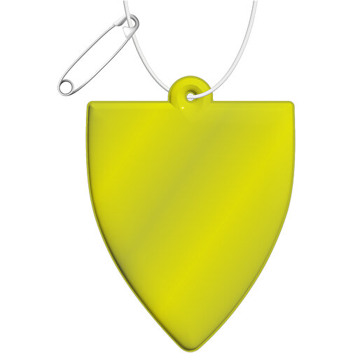 Attache réfléchissante RFX™ en PVC en forme de badge, Image 1
