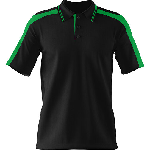 Poloshirt Individuell Gestaltbar , schwarz / grün, 200gsm Poly / Cotton Pique, XS, 60,00cm x 40,00cm (Höhe x Breite), Bild 1