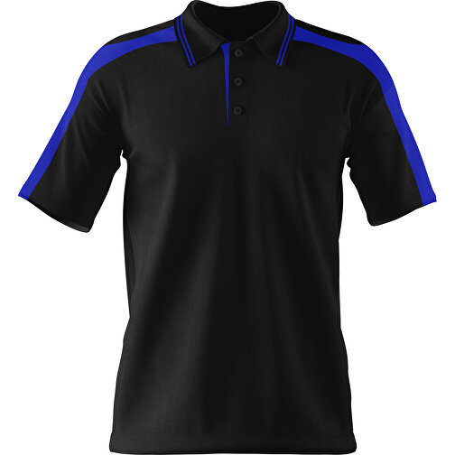 Poloshirt Individuell Gestaltbar , schwarz / blau, 200gsm Poly / Cotton Pique, XS, 60,00cm x 40,00cm (Höhe x Breite), Bild 1