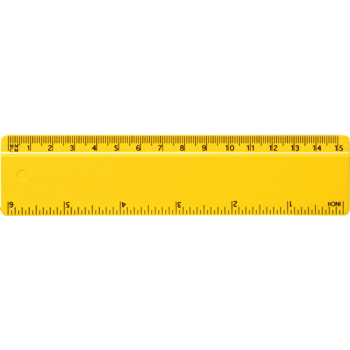 Refari 15 Cm Lineal Aus Recyceltem Kunststoff , gelb, Recycelter HIPS Kunststoff, 15,80cm x 0,30cm x 3,70cm (Länge x Höhe x Breite), Bild 3
