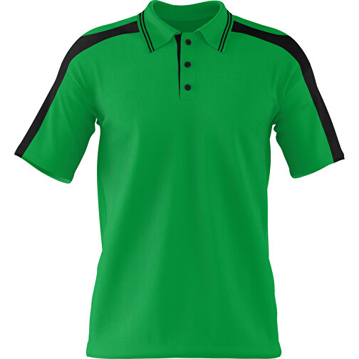 Poloshirt Individuell Gestaltbar , grün / schwarz, 200gsm Poly / Cotton Pique, XS, 60,00cm x 40,00cm (Höhe x Breite), Bild 1