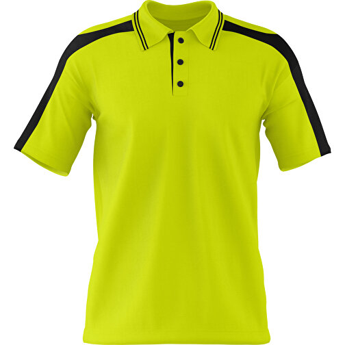 Poloshirt Individuell Gestaltbar , hellgrün / schwarz, 200gsm Poly / Cotton Pique, XL, 76,00cm x 59,00cm (Höhe x Breite), Bild 1