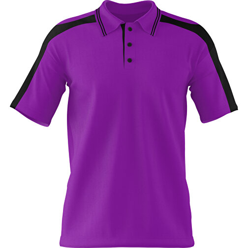 Poloshirt Individuell Gestaltbar , dunkelmagenta / schwarz, 200gsm Poly / Cotton Pique, XL, 76,00cm x 59,00cm (Höhe x Breite), Bild 1