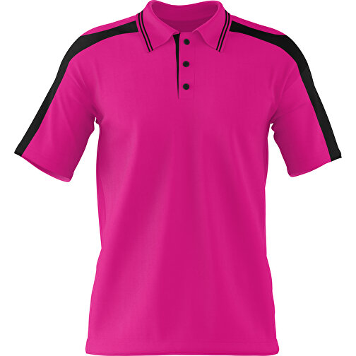 Poloshirt Individuell Gestaltbar , pink / schwarz, 200gsm Poly / Cotton Pique, XL, 76,00cm x 59,00cm (Höhe x Breite), Bild 1