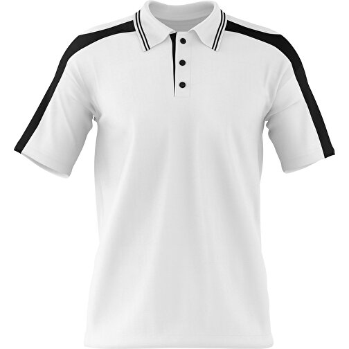 Poloshirt Individuell Gestaltbar , weiß / schwarz, 200gsm Poly / Cotton Pique, M, 70,00cm x 49,00cm (Höhe x Breite), Bild 1