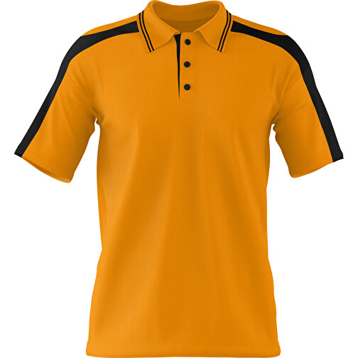 Poloshirt Individuell Gestaltbar , kürbisorange / schwarz, 200gsm Poly / Cotton Pique, M, 70,00cm x 49,00cm (Höhe x Breite), Bild 1