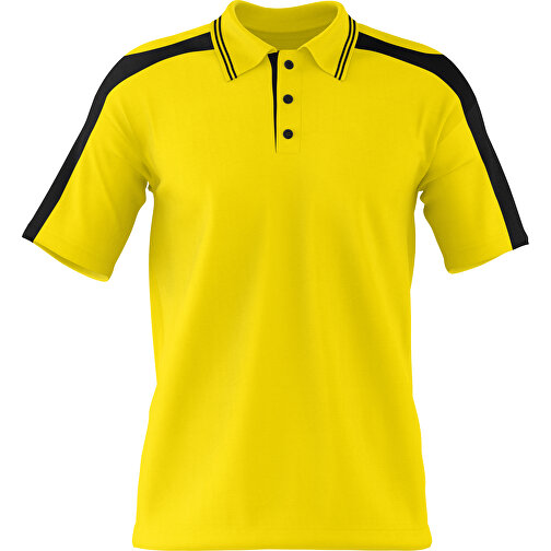 Poloshirt Individuell Gestaltbar , gelb / schwarz, 200gsm Poly / Cotton Pique, M, 70,00cm x 49,00cm (Höhe x Breite), Bild 1