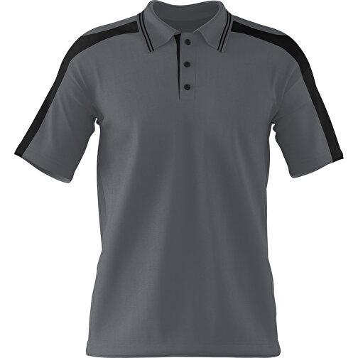 Poloshirt Individuell Gestaltbar , dunkelgrau / schwarz, 200gsm Poly / Cotton Pique, L, 73,50cm x 54,00cm (Höhe x Breite), Bild 1