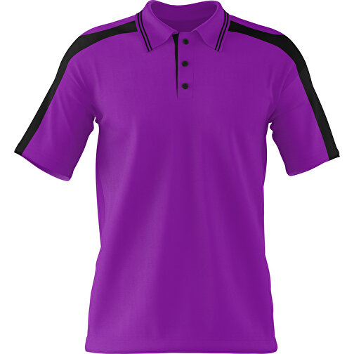 Poloshirt Individuell Gestaltbar , dunkelmagenta / schwarz, 200gsm Poly / Cotton Pique, L, 73,50cm x 54,00cm (Höhe x Breite), Bild 1