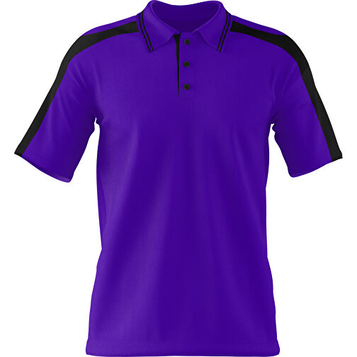 Poloshirt Individuell Gestaltbar , violet / schwarz, 200gsm Poly / Cotton Pique, 3XL, 81,00cm x 66,00cm (Höhe x Breite), Bild 1