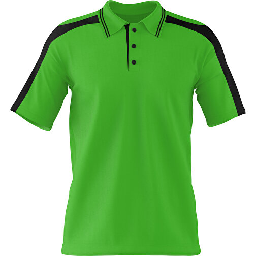 Poloshirt Individuell Gestaltbar , grasgrün / schwarz, 200gsm Poly / Cotton Pique, 3XL, 81,00cm x 66,00cm (Höhe x Breite), Bild 1