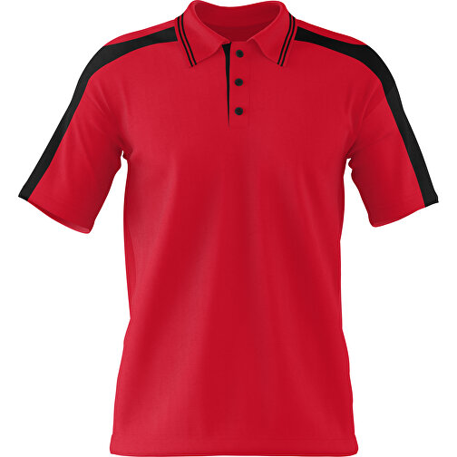 Poloshirt Individuell Gestaltbar , dunkelrot / schwarz, 200gsm Poly / Cotton Pique, 3XL, 81,00cm x 66,00cm (Höhe x Breite), Bild 1