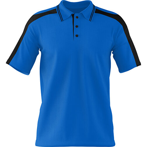 Poloshirt Individuell Gestaltbar , kobaltblau / schwarz, 200gsm Poly / Cotton Pique, 2XL, 79,00cm x 63,00cm (Höhe x Breite), Bild 1
