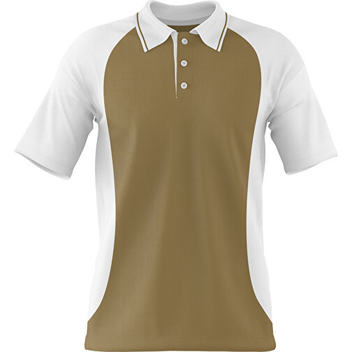 Poloshirt Individuell Gestaltbar , gold / weiss, 200gsm Poly/Cotton Pique, XS, 60,00cm x 40,00cm (Höhe x Breite), Bild 1