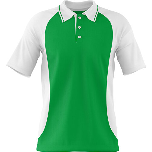Poloshirt Individuell Gestaltbar , grün / weiß, 200gsm Poly/Cotton Pique, XS, 60,00cm x 40,00cm (Höhe x Breite), Bild 1