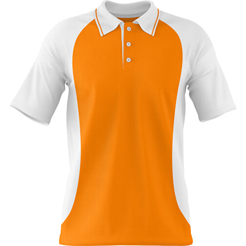 Poloshirt Individuell Gestaltbar , gelborange / weiss, 200gsm Poly/Cotton Pique, XS, 60,00cm x 40,00cm (Höhe x Breite), Bild 1