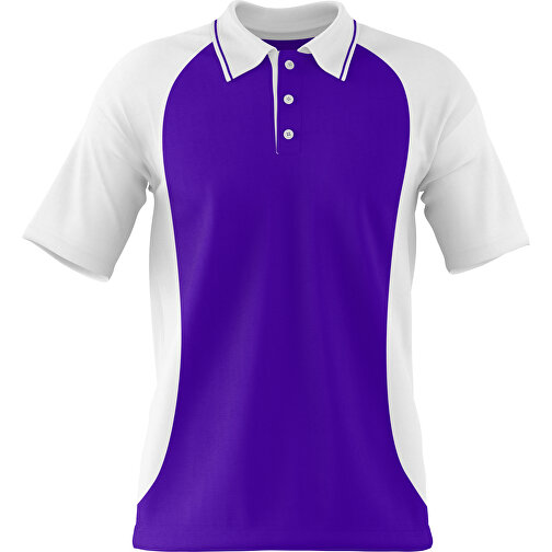Poloshirt Individuell Gestaltbar , violet / weiss, 200gsm Poly/Cotton Pique, XL, 76,00cm x 59,00cm (Höhe x Breite), Bild 1