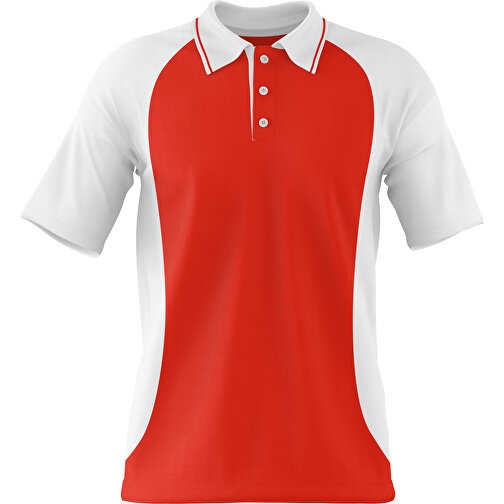 Poloshirt Individuell Gestaltbar , rot / weiß, 200gsm Poly/Cotton Pique, XL, 76,00cm x 59,00cm (Höhe x Breite), Bild 1