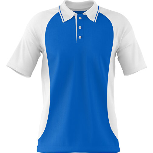 Poloshirt Individuell Gestaltbar , kobaltblau / weiß, 200gsm Poly/Cotton Pique, XL, 76,00cm x 59,00cm (Höhe x Breite), Bild 1