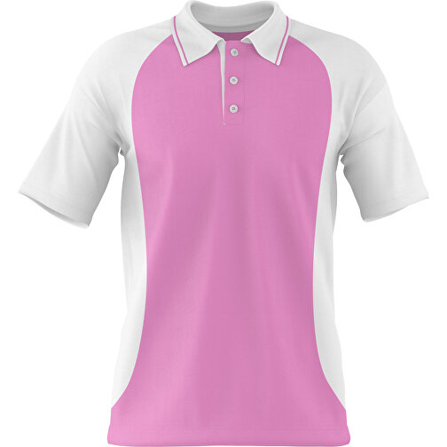 Poloshirt Individuell Gestaltbar , rosa / weiß, 200gsm Poly/Cotton Pique, M, 70,00cm x 49,00cm (Höhe x Breite), Bild 1