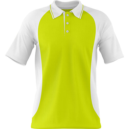 Poloshirt Individuell Gestaltbar , hellgrün / weiß, 200gsm Poly/Cotton Pique, L, 73,50cm x 54,00cm (Höhe x Breite), Bild 1