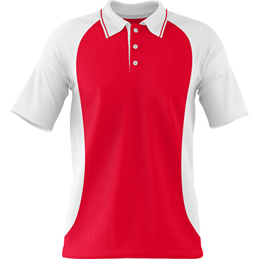 Poloshirt Individuell Gestaltbar , ampelrot / weiß, 200gsm Poly/Cotton Pique, L, 73,50cm x 54,00cm (Höhe x Breite), Bild 1