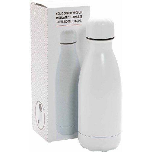 Solid Color Vakuum Stainless-Steel Flasche 260ml, Weiß , weiß, Edelstahl, 20,00cm x 20,00cm (Länge x Höhe), Bild 10