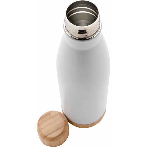 Vakuum stainless steel flaska med kork och botten i bambu, Bild 4