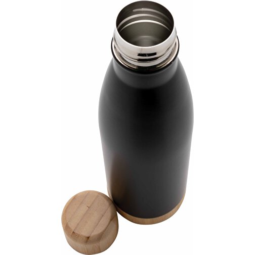 Botella acero inoxidable al vacío con tapa y fondo de bambú, Imagen 4