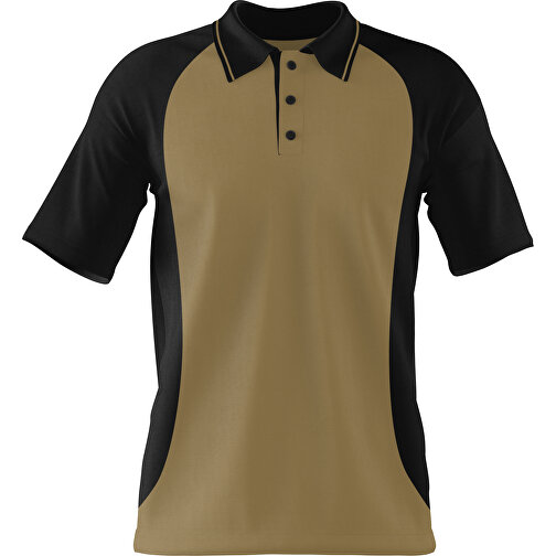 Poloshirt Individuell Gestaltbar , gold / schwarz, 200gsm Poly/Cotton Pique, XS, 60,00cm x 40,00cm (Höhe x Breite), Bild 1