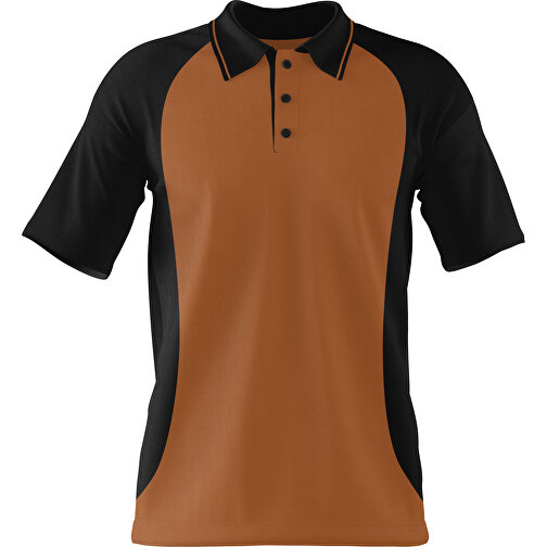Poloshirt Individuell Gestaltbar , braun / schwarz, 200gsm Poly/Cotton Pique, XS, 60,00cm x 40,00cm (Höhe x Breite), Bild 1