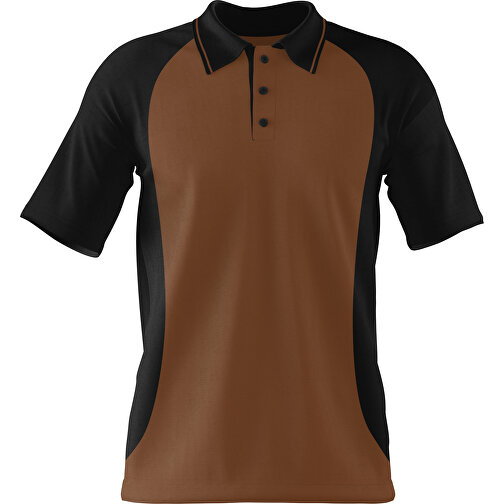 Poloshirt Individuell Gestaltbar , dunkelbraun / schwarz, 200gsm Poly/Cotton Pique, XS, 60,00cm x 40,00cm (Höhe x Breite), Bild 1