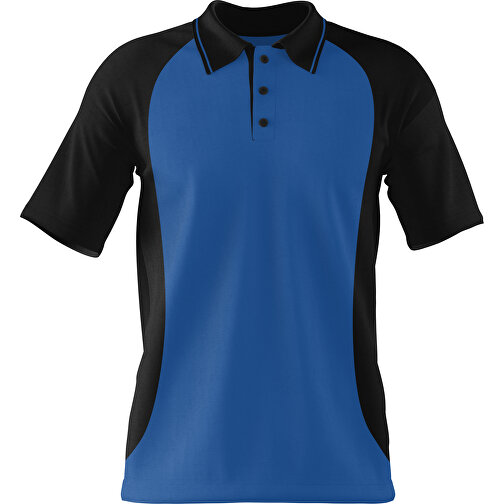 Poloshirt Individuell Gestaltbar , dunkelblau / schwarz, 200gsm Poly/Cotton Pique, XL, 76,00cm x 59,00cm (Höhe x Breite), Bild 1