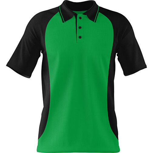 Poloshirt Individuell Gestaltbar , grün / schwarz, 200gsm Poly/Cotton Pique, XL, 76,00cm x 59,00cm (Höhe x Breite), Bild 1