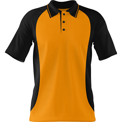 Poloshirt Individuell Gestaltbar , kürbisorange / schwarz, 200gsm Poly/Cotton Pique, XL, 76,00cm x 59,00cm (Höhe x Breite), Bild 1