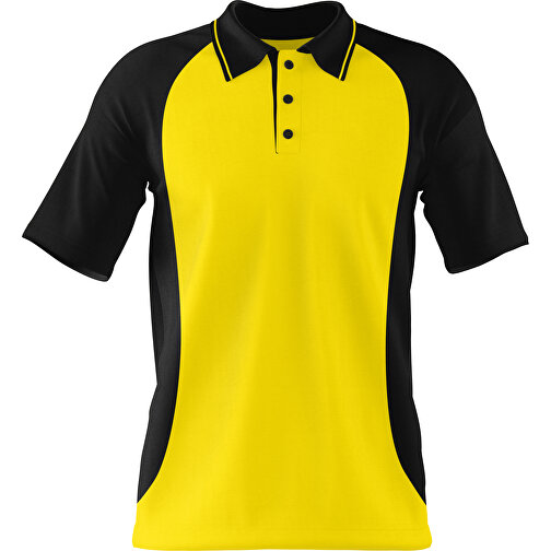 Poloshirt Individuell Gestaltbar , gelb / schwarz, 200gsm Poly/Cotton Pique, XL, 76,00cm x 59,00cm (Höhe x Breite), Bild 1