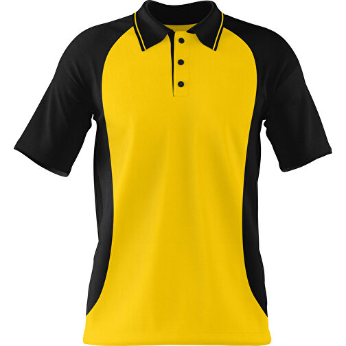 Poloshirt Individuell Gestaltbar , goldgelb / schwarz, 200gsm Poly/Cotton Pique, M, 70,00cm x 49,00cm (Höhe x Breite), Bild 1