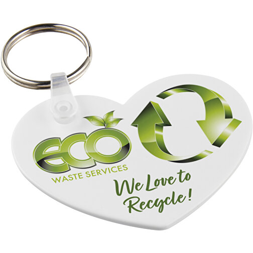 Tait heart-shaped recycled keychain, Imagen 1