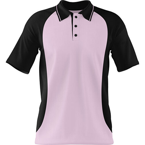 Poloshirt Individuell Gestaltbar , zartrosa / schwarz, 200gsm Poly/Cotton Pique, 3XL, 81,00cm x 66,00cm (Höhe x Breite), Bild 1