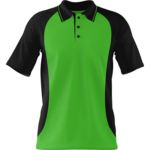 Poloshirt Individuell Gestaltbar , grasgrün / schwarz, 200gsm Poly/Cotton Pique, 3XL, 81,00cm x 66,00cm (Höhe x Breite), Bild 1