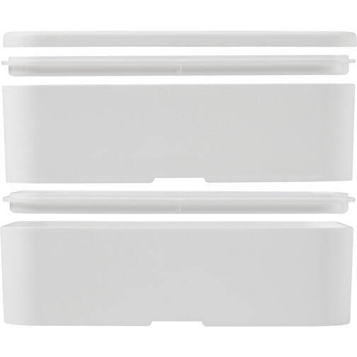 MIYO Pure Doppel-Lunchbox, Antimikrobiell , weiß / weiß / weiß, 99% PP Kunststoff, 1% Antibakterieller Zusatzstoff, 18,00cm x 11,30cm x 11,00cm (Länge x Höhe x Breite), Bild 7