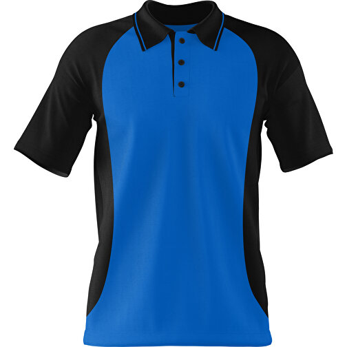 Poloshirt Individuell Gestaltbar , kobaltblau / schwarz, 200gsm Poly/Cotton Pique, 2XL, 79,00cm x 63,00cm (Höhe x Breite), Bild 1