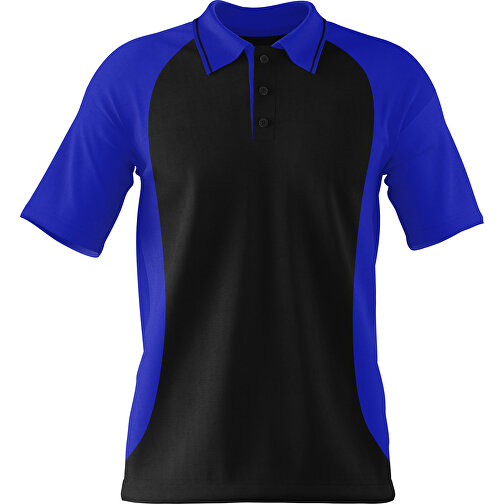 Poloshirt Individuell Gestaltbar , schwarz / blau, 200gsm Poly/Cotton Pique, XS, 60,00cm x 40,00cm (Höhe x Breite), Bild 1