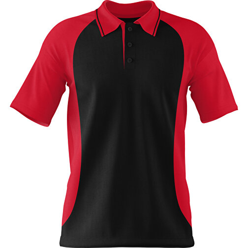 Poloshirt Individuell Gestaltbar , schwarz / dunkelrot, 200gsm Poly/Cotton Pique, XS, 60,00cm x 40,00cm (Höhe x Breite), Bild 1