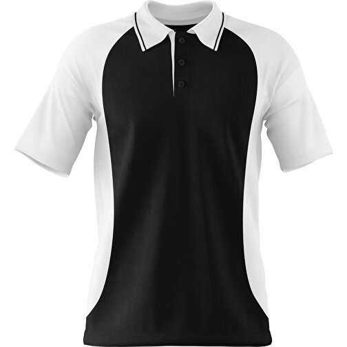 Poloshirt Individuell Gestaltbar , schwarz / weiß, 200gsm Poly/Cotton Pique, XL, 76,00cm x 59,00cm (Höhe x Breite), Bild 1