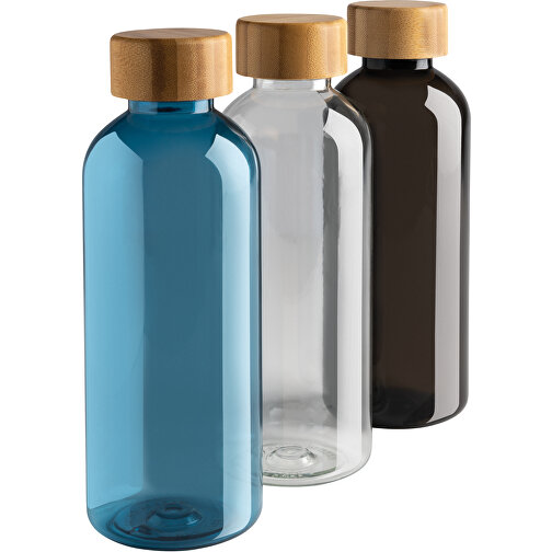 GRS RPET Flasche Mit Bambus-Deckel, Blau , blau, PET - recycelt, 7,40cm x 20,60cm (Länge x Höhe), Bild 9