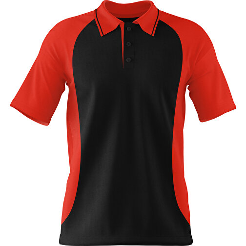 Poloshirt Individuell Gestaltbar , schwarz / rot, 200gsm Poly/Cotton Pique, XL, 76,00cm x 59,00cm (Höhe x Breite), Bild 1