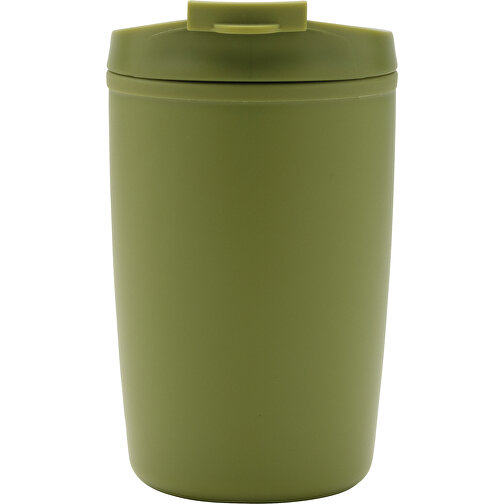 GRS Recycelter PP-Becher Mit Flip-Deckel, Grün , grün, Polypropylen - recycelt, 8,50cm x 13,90cm (Länge x Höhe), Bild 4