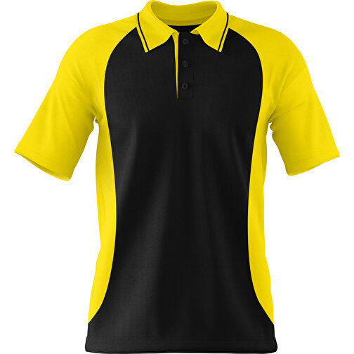 Poloshirt Individuell Gestaltbar , schwarz / gelb, 200gsm Poly/Cotton Pique, XL, 76,00cm x 59,00cm (Höhe x Breite), Bild 1